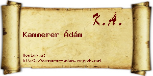 Kammerer Ádám névjegykártya